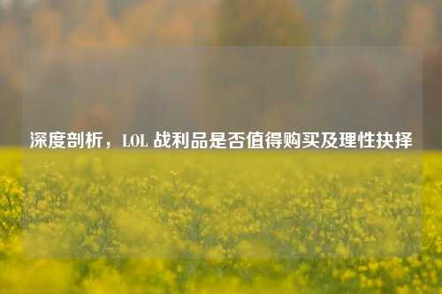 深度剖析，LOL 战利品是否值得购买及理性抉择