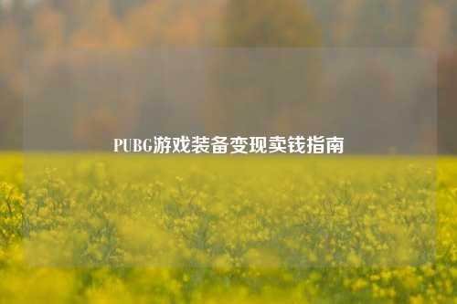 PUBG游戏装备变现卖钱指南