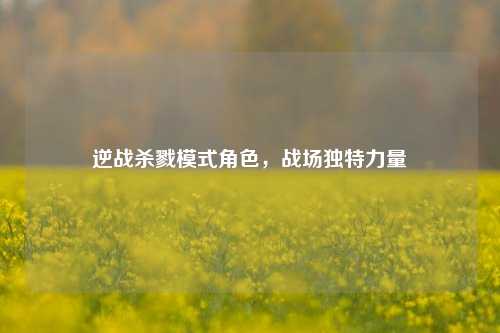 逆战杀戮模式角色，战场独特力量