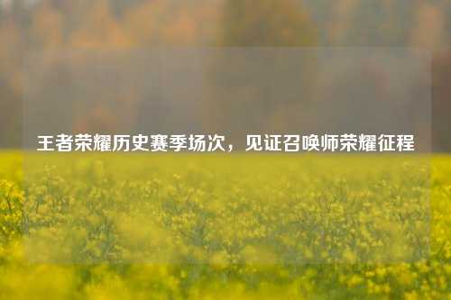 王者荣耀历史赛季场次，见证召唤师荣耀征程