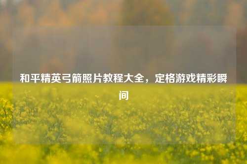 和平精英弓箭照片教程大全，定格游戏精彩瞬间