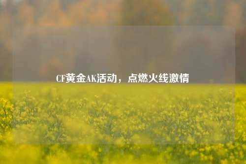 CF黄金AK活动，点燃火线激情