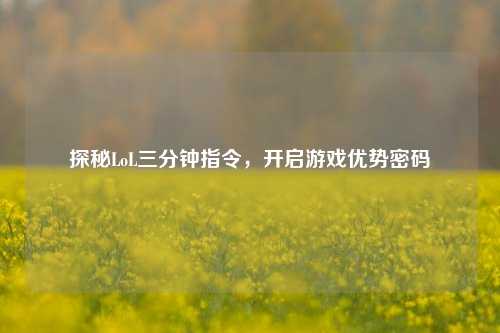 探秘LoL三分钟指令，开启游戏优势密码