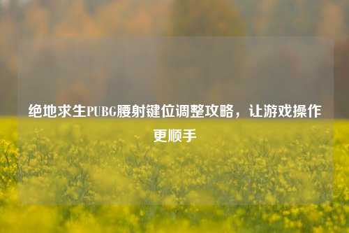 绝地求生PUBG腰射键位调整攻略，让游戏操作更顺手