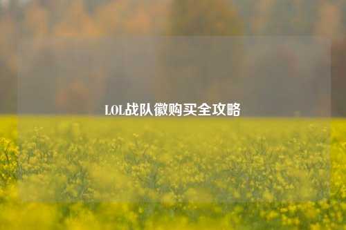 LOL战队徽购买全攻略