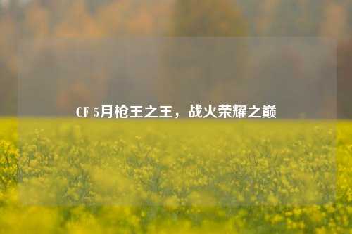 CF 5月枪王之王，战火荣耀之巅