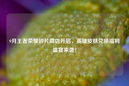 9月王者荣耀碎片商店开启，英雄皮肤兑换福利盛宴来袭！