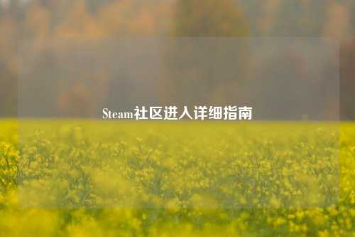 Steam社区进入详细指南