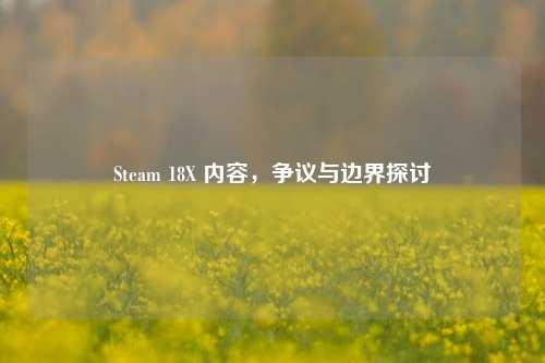 Steam 18X 内容，争议与边界探讨