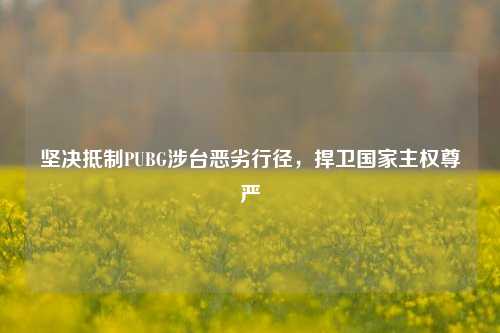 坚决抵制PUBG涉台恶劣行径，捍卫国家主权尊严