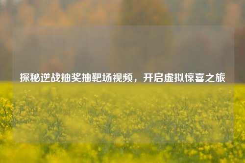 探秘逆战抽奖抽靶场视频，开启虚拟惊喜之旅